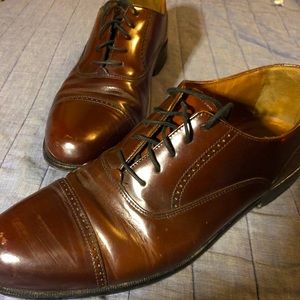 Bostonian Men's 10 1/2M Brown Leather Classics First Flex Cap Toe Oxford Shoes